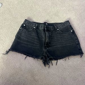 Black jean shorts